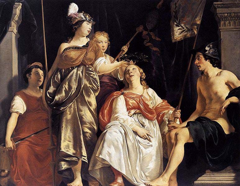 Abraham van den Tempel Minerva Crowns the Maid of Leiden